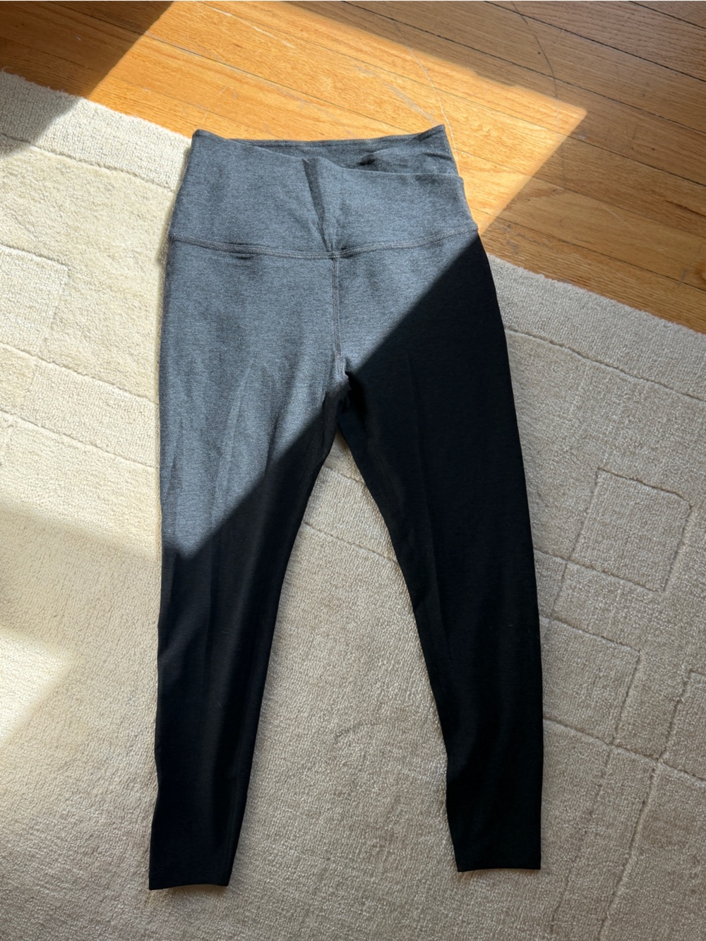 Beyond Yoga Black space dye leggings crossover waistband